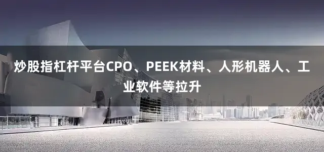 炒股指杠杆平台CPO、PEEK材料、人形机器人、工业软件等拉升